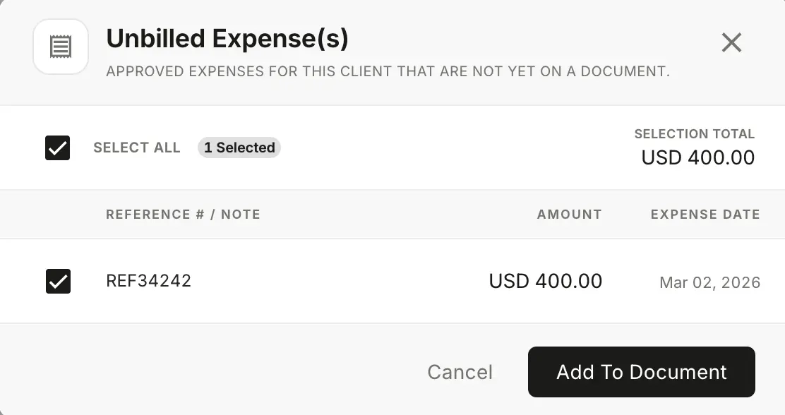 Pass Through Billable Expenses Cleanly
