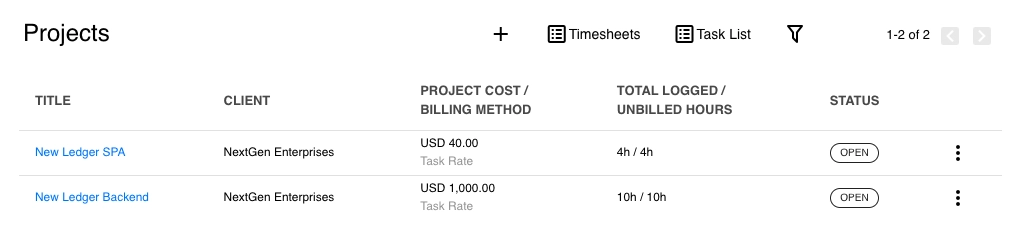 Project Portfolio In One List